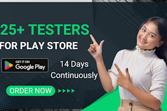provide real 12 testers or 20 app testers for google play console closed testing
