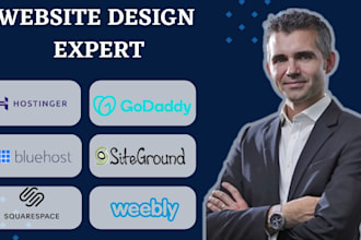 design or redesign wordpress website on godaddy bluehost hostinger elementor pro