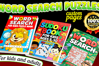 make word search , sudoku, mazes and crossword puzzle book for amazon kdp