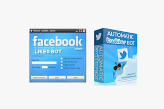 create automated twitter bot, facebook api bot, youtube bot, tiktok bot