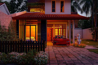 do 3d exterior rendering, interior design and architectural land survey