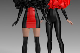 design realistic 3d apparel, 3d clothing mesh for second life with textures
