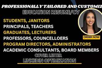 write education resume, counselors, professors, lecturers, teachers cv
