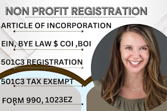 501c3 nonprofit registration 501c3 tax exempt form byelaw coi , ein reinstate