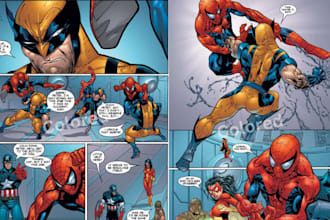 comic book illustration graphic novel manga cartoon character design storyboard