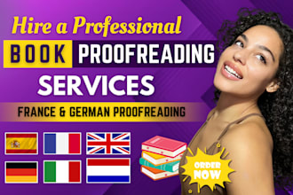 proofread and edit your book in english french spanish ducth german book editing