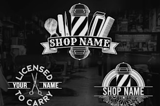 create awesome barber shop hair salon logo design for you