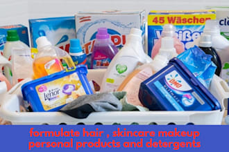 formulate hair , skincare makeup personal products and detergents