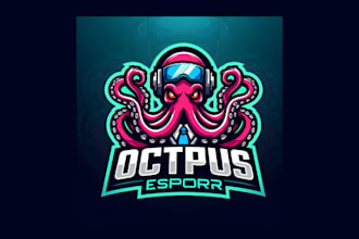 design creative octopus mascot logo for your company