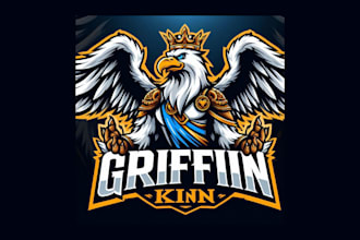 design amazing griffin king mascot logo with express delivery