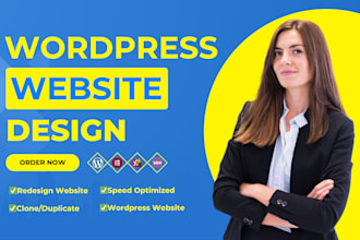 design, redesign, build, rebuild wordpress, clone, wordpress website development