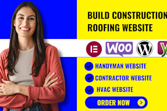 build construction website hvac, plumbing, contractor, cleaning handyman website