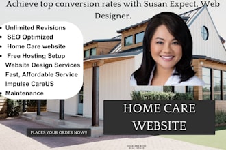 design home care website, elderly care, assisted living, health care lead