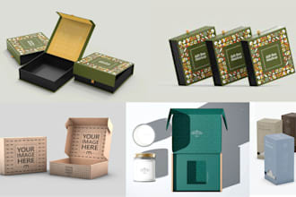 do a packaging design and realistic 3d mockup