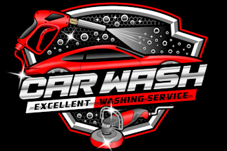 do creative car wash logo for you with my on creativity