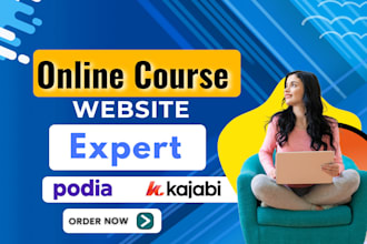 do online course website, kajabi online course, podia, thinkific, teachable