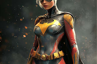 drawing custom superhero character in action