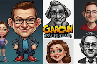 do unique caricature cartoon and mascot logo character
