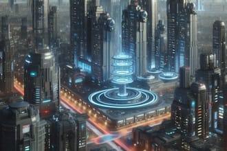 draw illustration of futuristic cyberpunk city