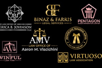 design law firm or attorney legal law office notary logo