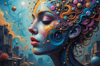 create magical abstract art, psychedelic, surrealism, cubism