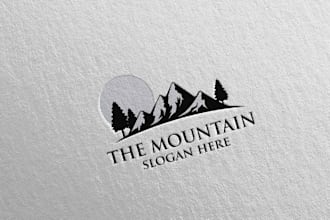 design wonderful excellent mountain logo