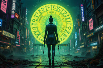 design cyberpunk and fantasy character splash art