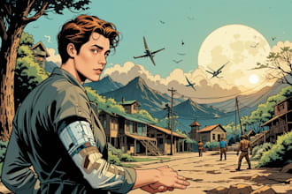 draw a retro vintage comic illustration