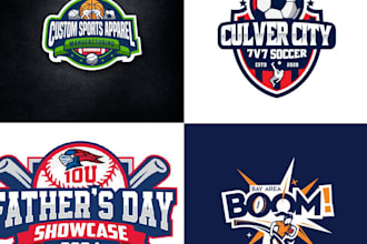 do unique baseball, gaming, gym, basketball, football, hockey sports logo design