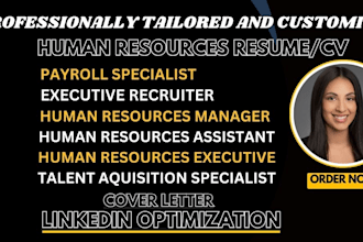 write human resources resume, HR assistant, generalist, recruiter, payroll CV
