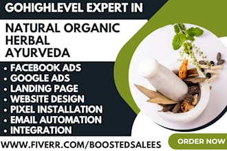 generate natural organic leads herbal ayurveda landing page via gohighlevel