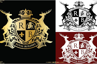 make modern coat of arms heraldic crest business brand logo