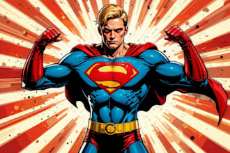 draw a superhero pop art portrait