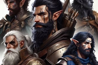 make a dnd party and d and d character art illustration for you