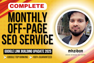 do google top ranking by complete monthly off page SEO link building strategies