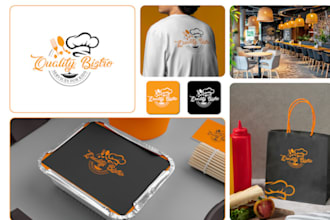 design restaurant, club, bar, bakery, bbq food logo with branding