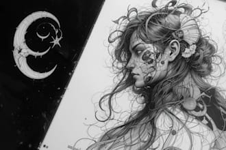 create dark art illustration