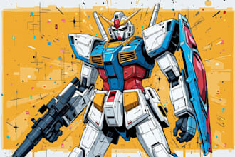 convert your gundam to vector art