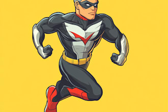 design your superhero character in comic style