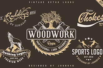 create vintage retro classic custom logo design for business