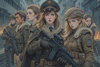 draw military themed character illustrations