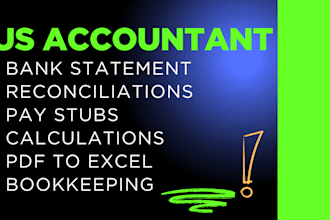 do bank statement reconciliation and pdf to excel, pay stub