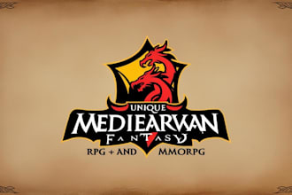 design unique medieval, fantasy, rpg, mmorpg game logo title