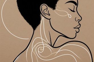 create minimalist line art tattoo with my style