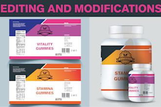 edit, resize, bottle, box, jar product label within timeline