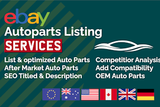 ebay automotive listing, ebay autoparts listing, ebay product listing