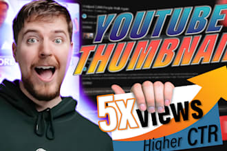design eye catchy and attractive glowing youtube thumbnail to boost your views