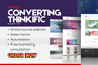 create converting course website on thinkific