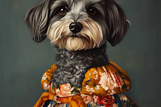 create pop art portrait pet for your dog cat or any animal