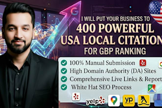 put your business to 400 powerful USA local citations for gbp ranking